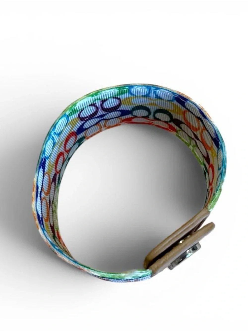Coach Limited Ed Y2K Rainbow Signature Strap Bracelet NWOT